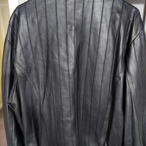 Marcello Sport Mens Black Lambskin Long Sleeve Full Zip Jacket Size XXL - Picture 2 of 14